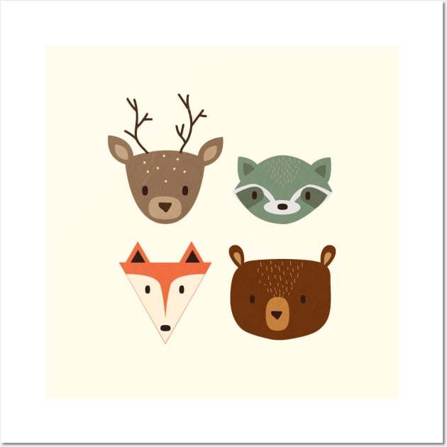 Woodland Creatures Wall Art by MegDig Design